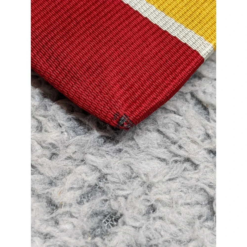 Vtg Brooks Brothers Repp Tie Red Yellow Green Stripe Silk‎ USA Regimental Preppy